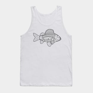 Fish Anatomy Ichthyology Line Drawing Tank Top